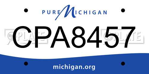 CPA8457 Michigan License Plate