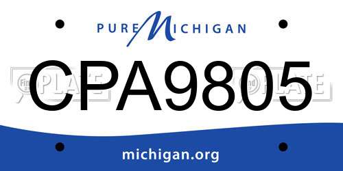 CPA9805 Michigan License Plate
