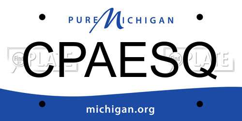 CPAESQ Michigan License Plate