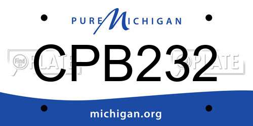 CPB232 Michigan License Plate
