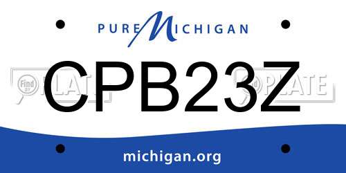 CPB23Z Michigan License Plate
