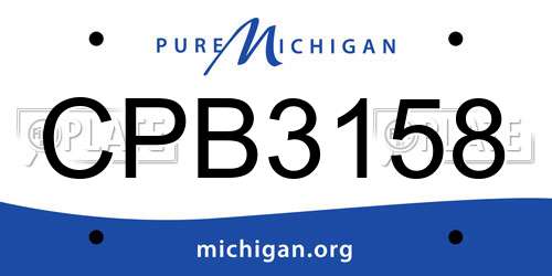 CPB3158 Michigan License Plate