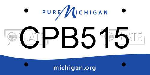 CPB515 Michigan License Plate