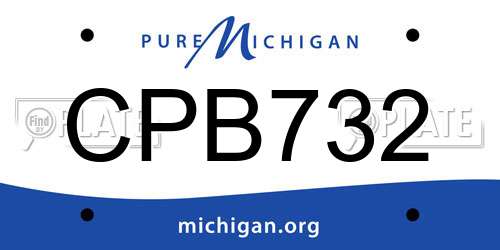 CPB732 Michigan License Plate