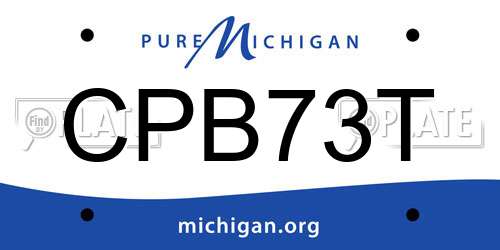 CPB73T Michigan License Plate