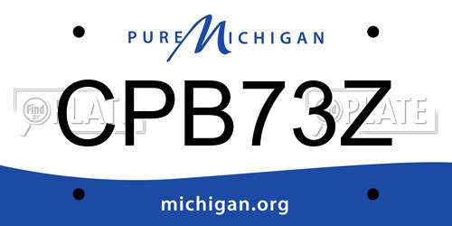 CPB73Z Michigan License Plate
