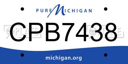 CPB7438 Michigan License Plate