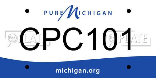 CPC101 Michigan License Plate