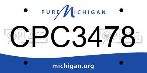 CPC3478 Michigan License Plate