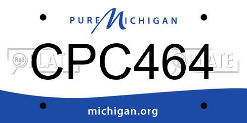 CPC464 Michigan License Plate