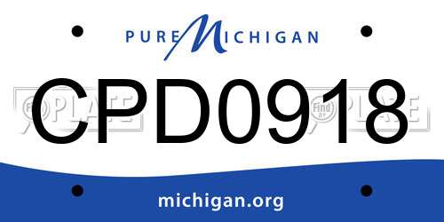 CPD0918 Michigan License Plate