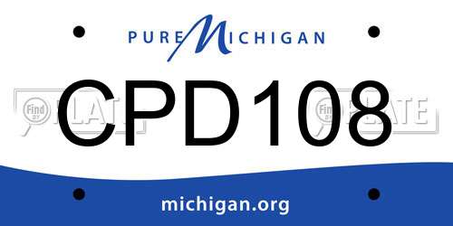 CPD108 Michigan License Plate
