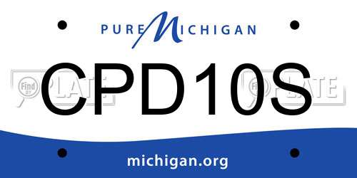 CPD10S Michigan License Plate