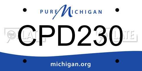 CPD230 Michigan License Plate