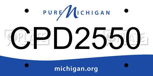 CPD2550 Michigan License Plate