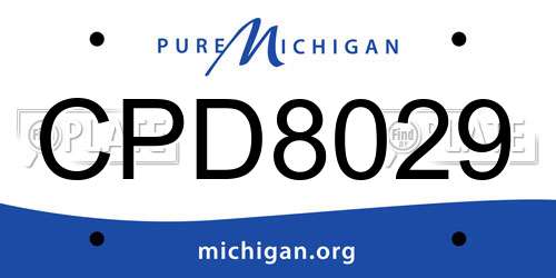CPD8029 Michigan License Plate
