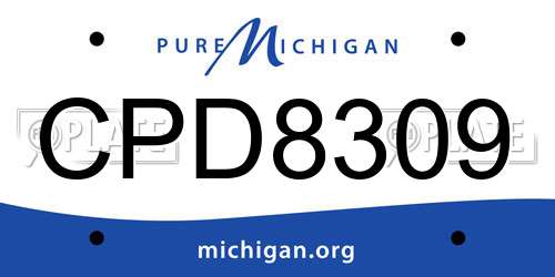 CPD8309 Michigan License Plate