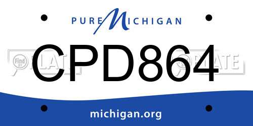 CPD864 Michigan License Plate