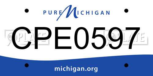 CPE0597 Michigan License Plate