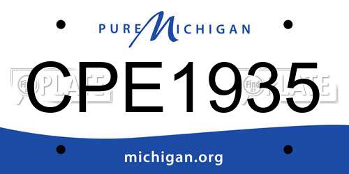 CPE1935 Michigan License Plate