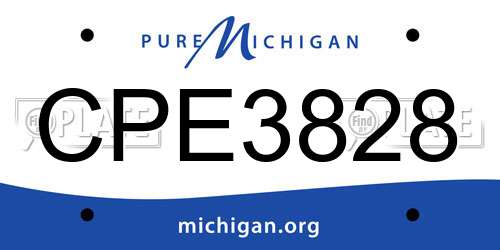 CPE3828 Michigan License Plate