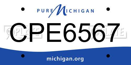 CPE6567 Michigan License Plate