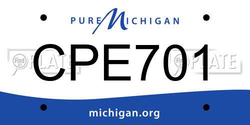 CPE701 Michigan License Plate