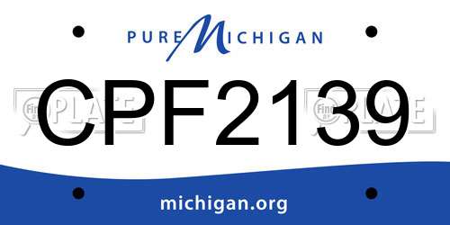 CPF2139 Michigan License Plate
