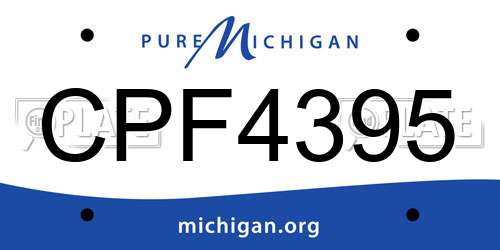 CPF4395 Michigan License Plate