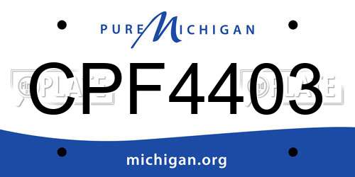 CPF4403 Michigan License Plate