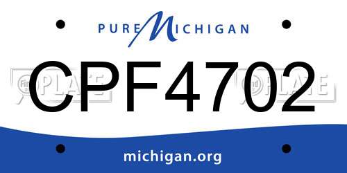 CPF4702 Michigan License Plate