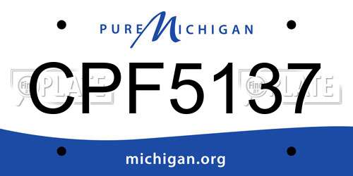 CPF5137 Michigan License Plate