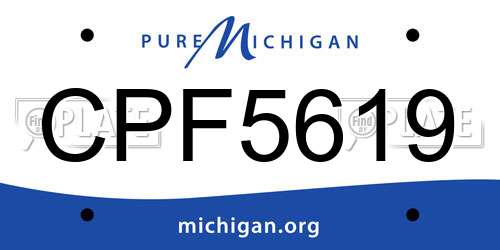 CPF5619 Michigan License Plate