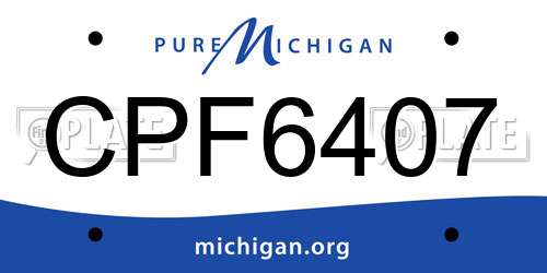 CPF6407 Michigan License Plate