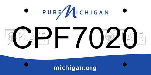 CPF7020 Michigan License Plate