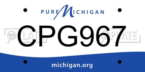 CPG967 Michigan License Plate