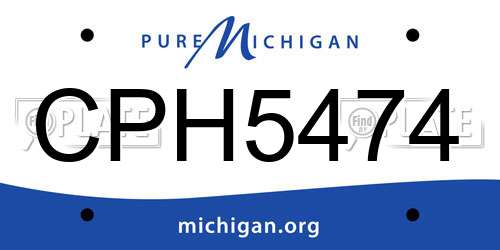 CPH5474 Michigan License Plate