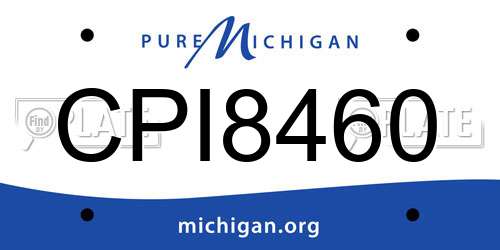 CPI8460 Michigan License Plate