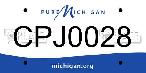 CPJ0028 Michigan License Plate