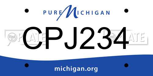 CPJ234 Michigan License Plate