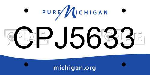CPJ5633 Michigan License Plate