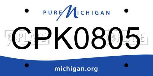 CPK0805 Michigan License Plate