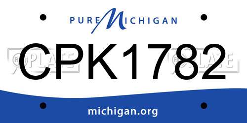 CPK1782 Michigan License Plate
