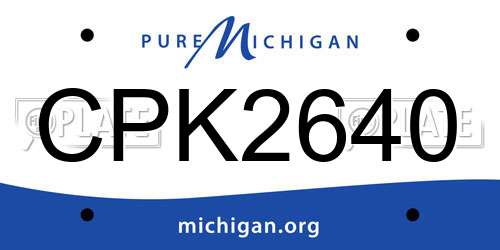CPK2640 Michigan License Plate