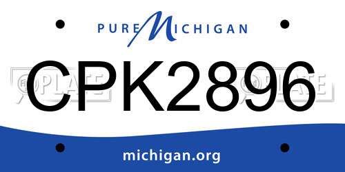CPK2896 Michigan License Plate