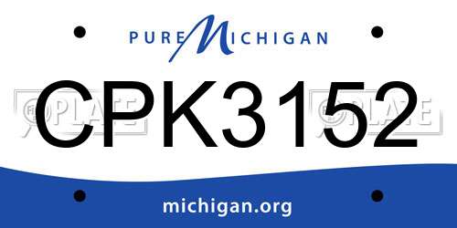 CPK3152 Michigan License Plate