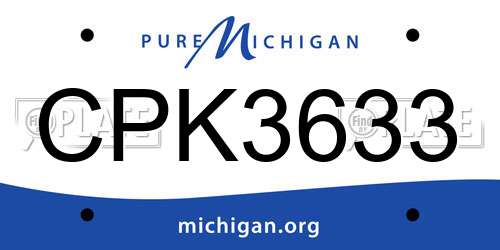 CPK3633 Michigan License Plate
