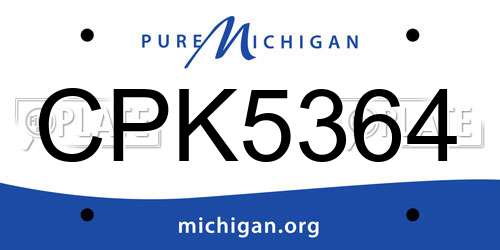 CPK5364 Michigan License Plate
