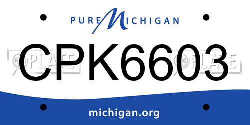 CPK6603 Michigan License Plate