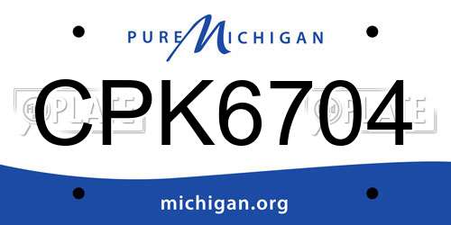CPK6704 Michigan License Plate